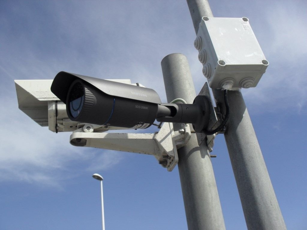 Cámaras de videovigilancia instaladas en el parking del aeropuerto de Lanzarote