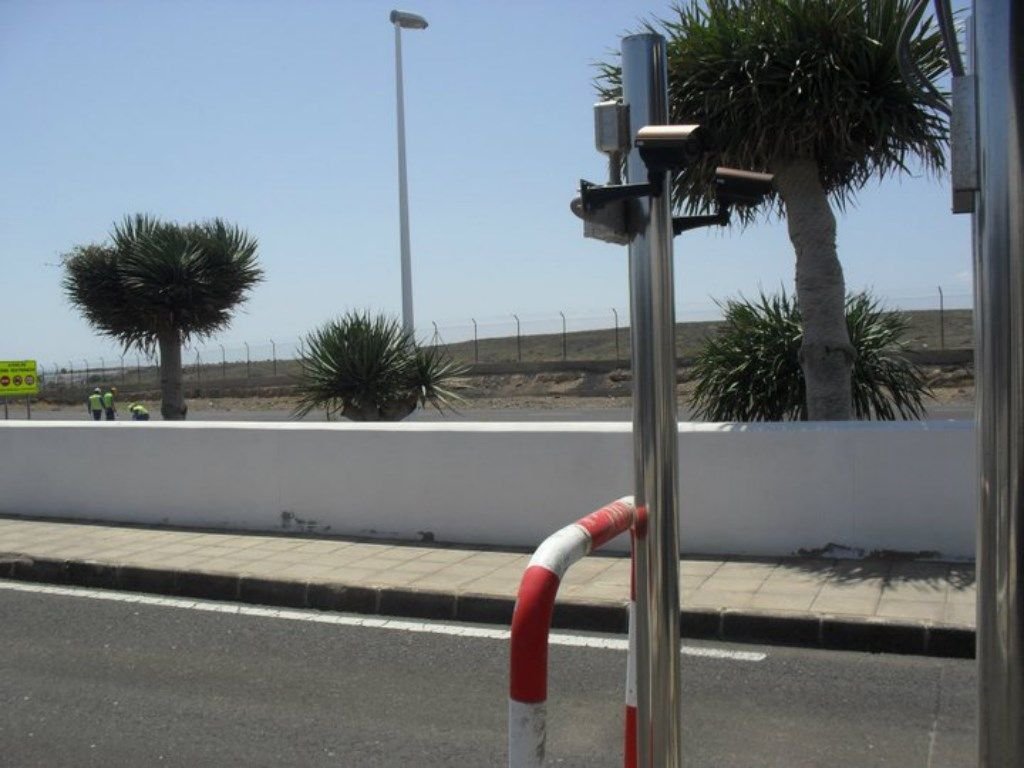 Cámaras de videovigilancia instaladas en el parking del aeropuerto de Lanzarote